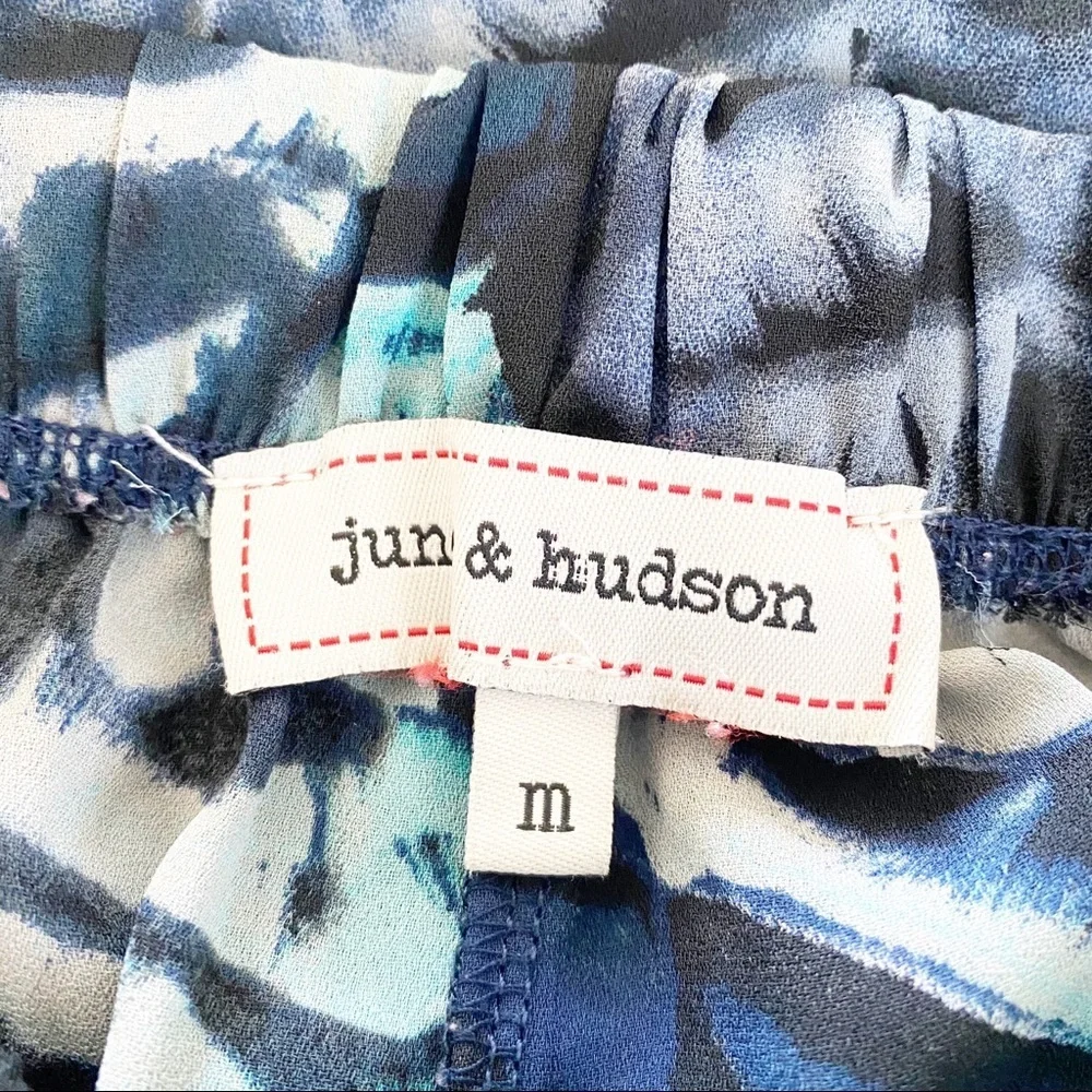 JUNE & HUDSON Blue Wide Leg Cuffed Jogger Pant Med